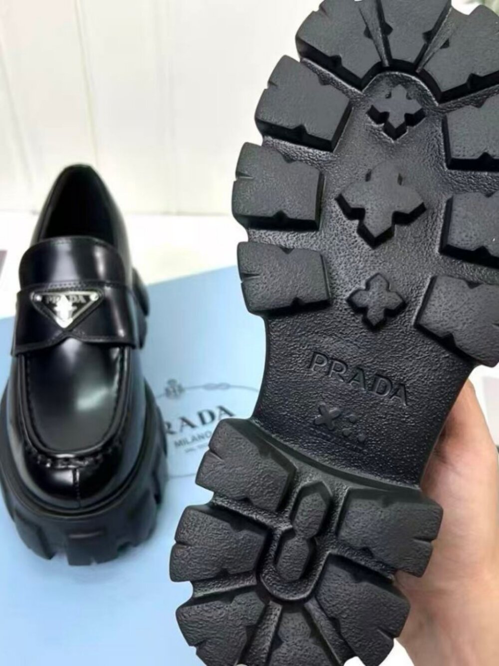 🐕Prada Triangle Logo Lug Sole Loafers - Picture 8 of 8